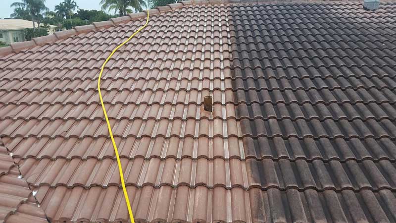 A Roof Being Cleaned